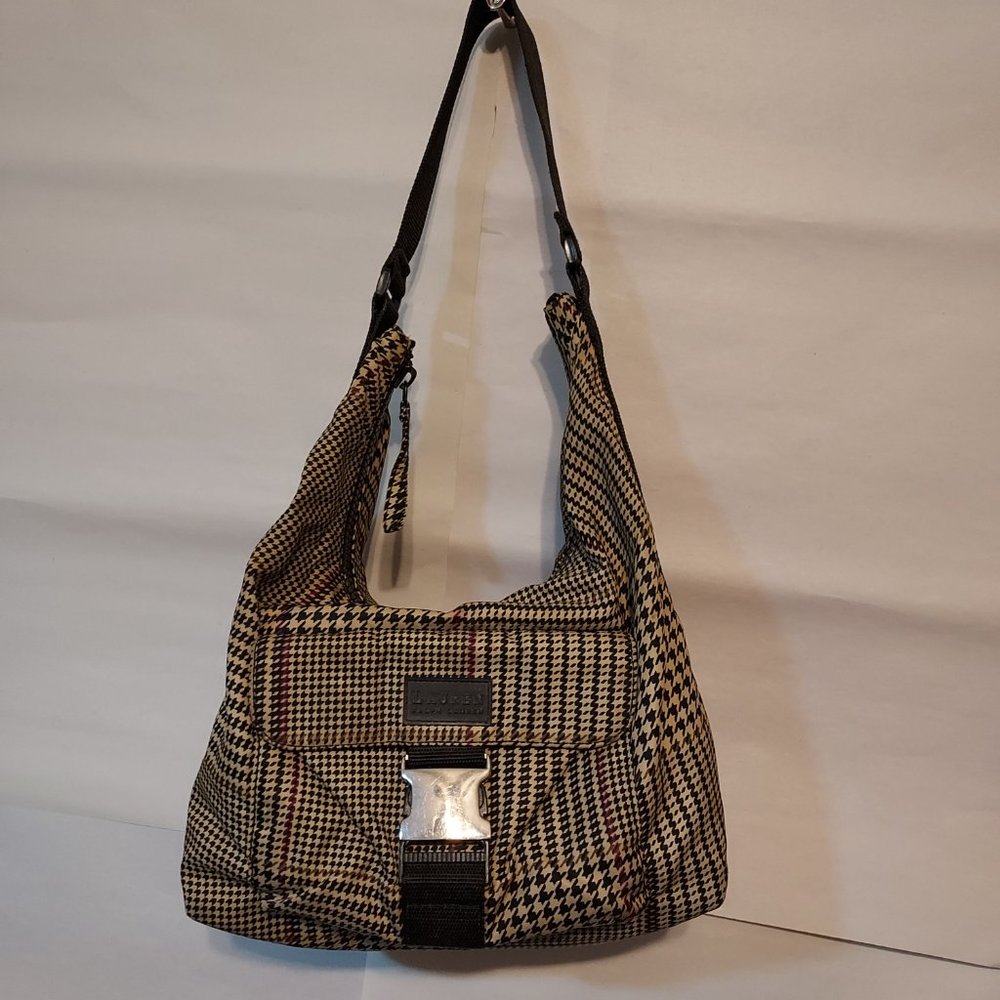 Ralph Lauren Purse Light weight Vegan Houndstooth satchel bag strap buckle